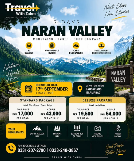 3 Days Trip to Naran Valley